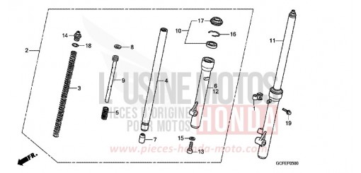 FOURCHETTE AVANT CRF70F4 de 2004